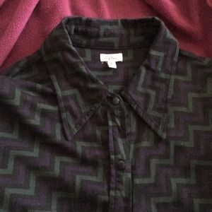 LL Bean blouse funky zig zag pattern